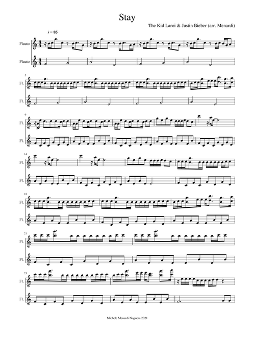 Stay – Kid LAROI and Justin Bieber (for flute duet)
