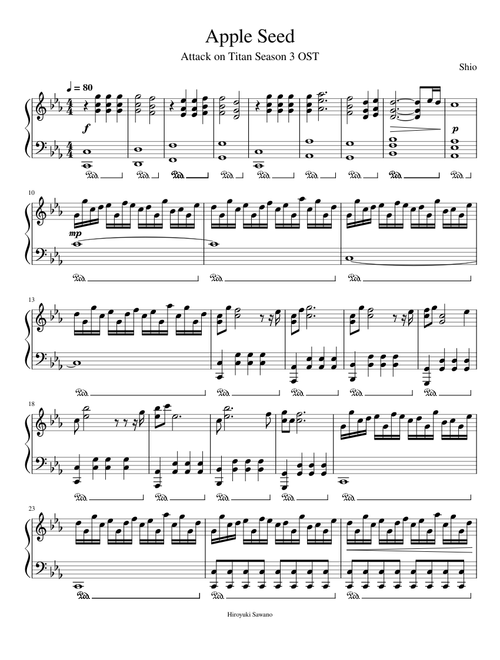 Attack on Titan OST - Apple Seed【Piano Arrangement】
