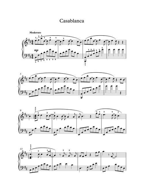 Casablanca (Arr. Pejman Abasi) - Bertie Higgins, Sonny Limbo (Piano Solo)