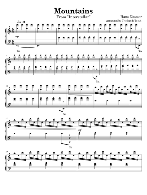 Interstellar - Mountains - Piano