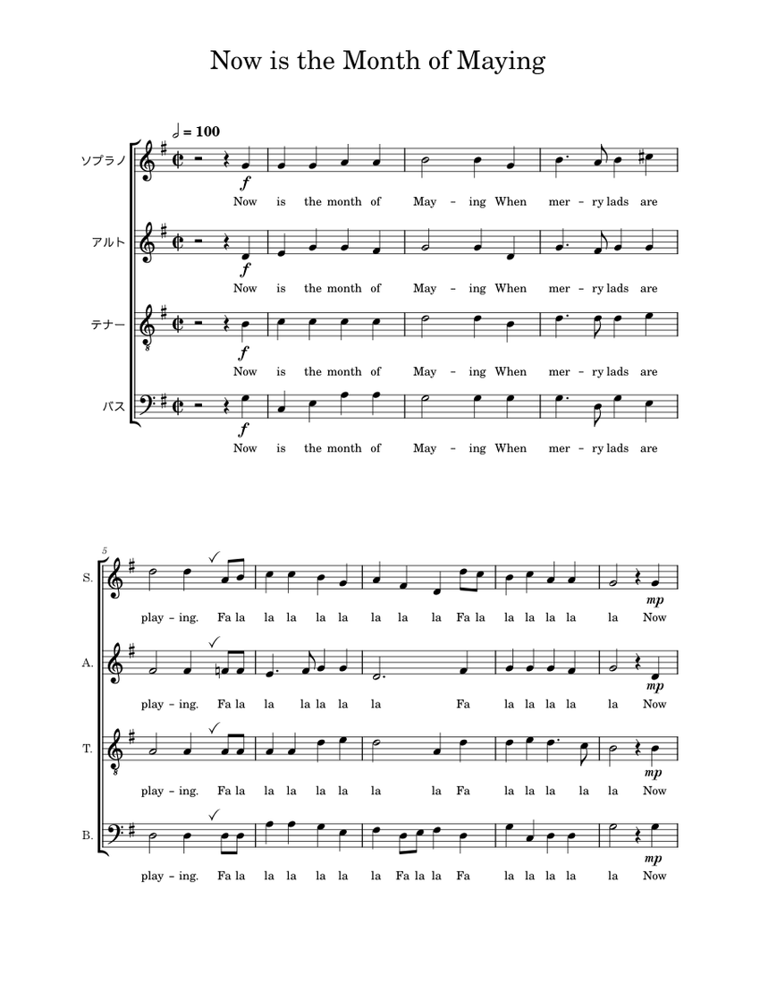 Now is the month of maying thomas morley sheet music for soprano