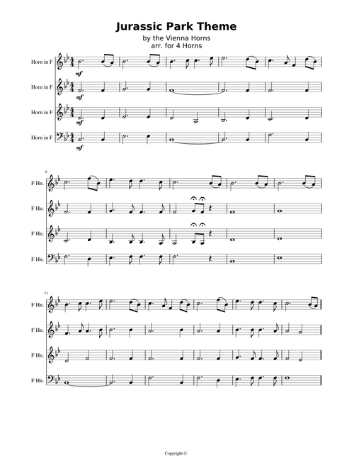Jurassic Park Theme (from the Vienna Horns Arrangement)