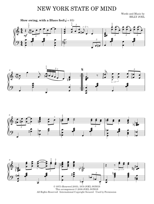 New york state of mind - Billy Joel