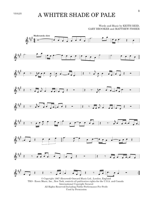 A Whiter Shade Of Pale - Procol Harum (Violin Solo)
