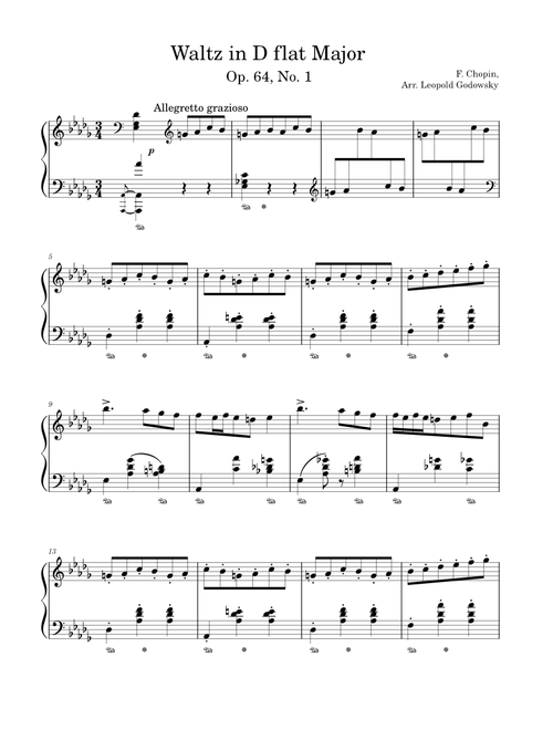 Op. 64 No. 1, "Minute" Waltz – Chopin-Godowsky
