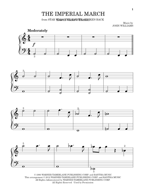 The Imperial March (Darth Vader's Theme) - John Williams (Beginning Piano Solo)
