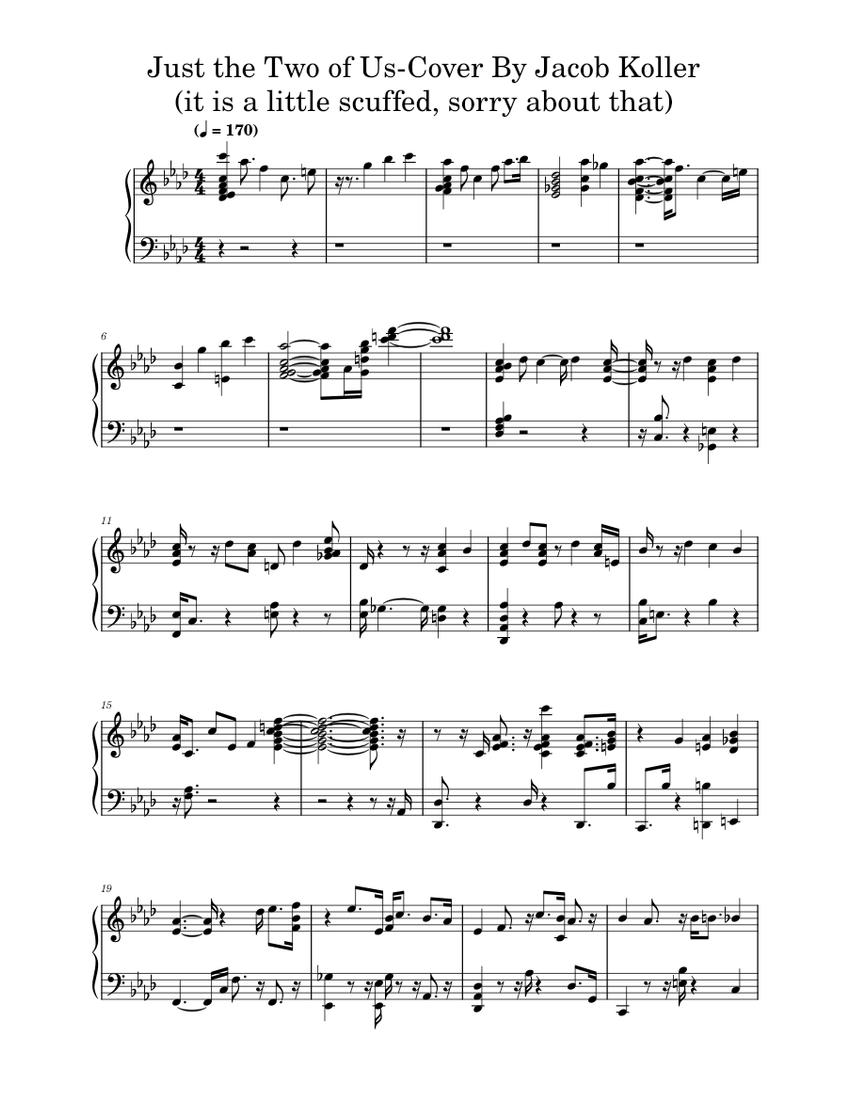 Just the Two of UsBill withers Jazz Cover By Jacob Koller Sheet