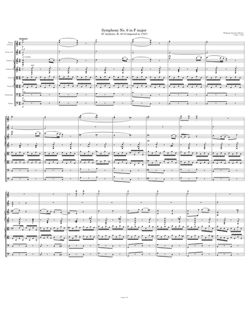 [II. Andante] Symphony No. 6 in F major, K. 43 – W. A. Mozart