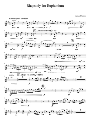 Rhapsody for Euphonium Sheet Music for Euphonium (Solo