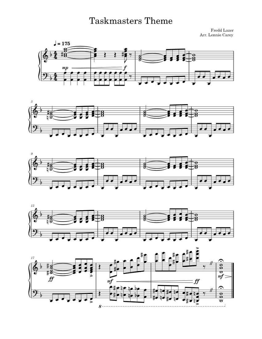 Taskmasters Theme – Fredd Lazer Taskmasters Theme - piano tutorial