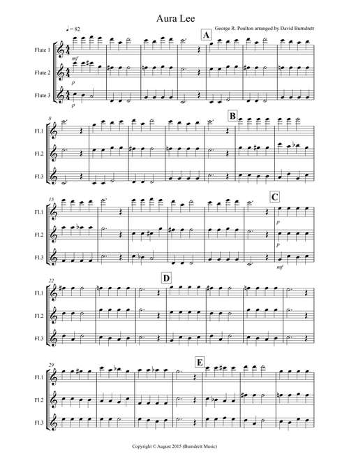 Aura Lee for Flute Trio (Arr. David Burndrett) - George R. Poulton (Flute Solo)