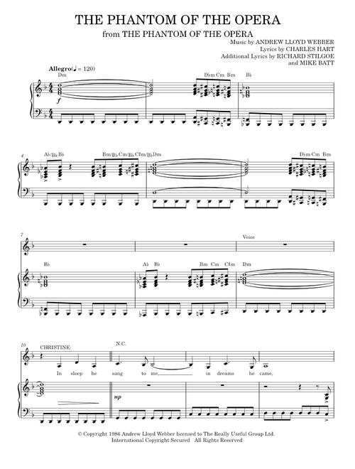 The Phantom Of The Opera - Andrew Lloyd Webber, Phantom Of The Opera Musical (Piano Vocal)