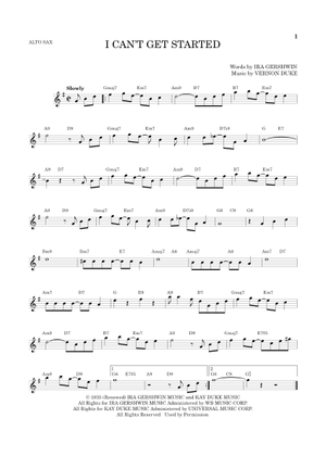 Play Official version of I Can't Get Started With You Sheet Music