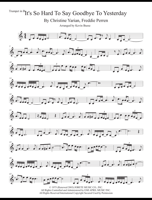 It's So Hard To Say Goodbye To Yesterday (Arr. Kevin Busse) - Boyz Ii Men (Trumpet Solo)