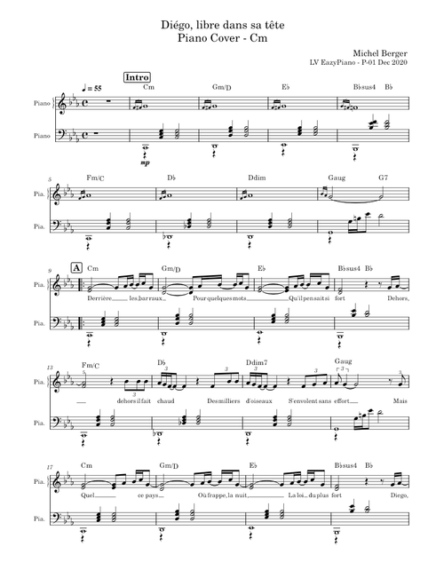 P-01 - Cm - Diego libre dans sa tete - Piano Cover - Cm