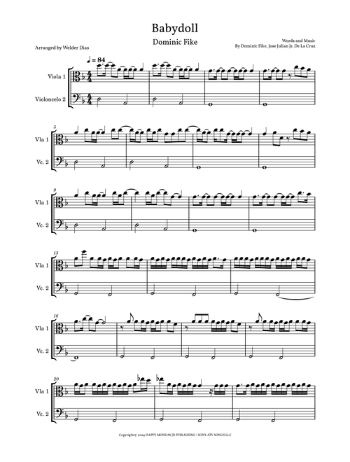 Babydoll (Arr. Welder Dias) - Dominic Fike (Instrumental Duet)