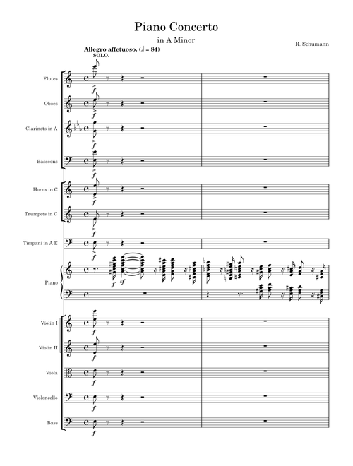 シューマン Konzert Op.54 フルスコア Schumann: Piano Concerto in A