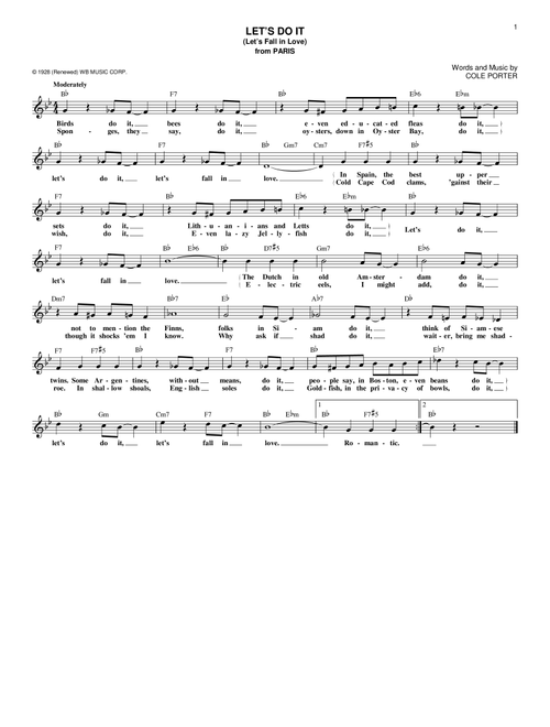 Let's Do It (Let's Fall In Love) - Cole Porter (Lead Sheet - Fake Book)