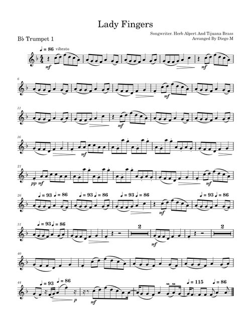 Lady Fingers – Herb Alpert & The Tijuana Brass Lady Fingers (Uncompleted)