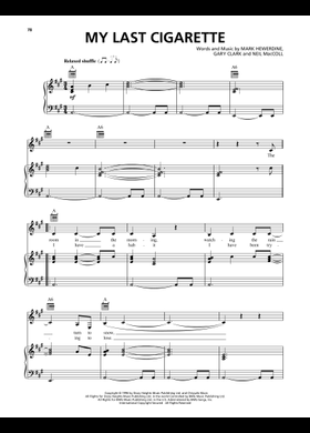 Free Down To My Last Cigarette by K.D. Lang sheet music