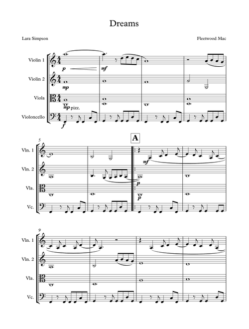 Dreams (Arr. Lara Simposn) - Fleetwood Mac (String Quartet)