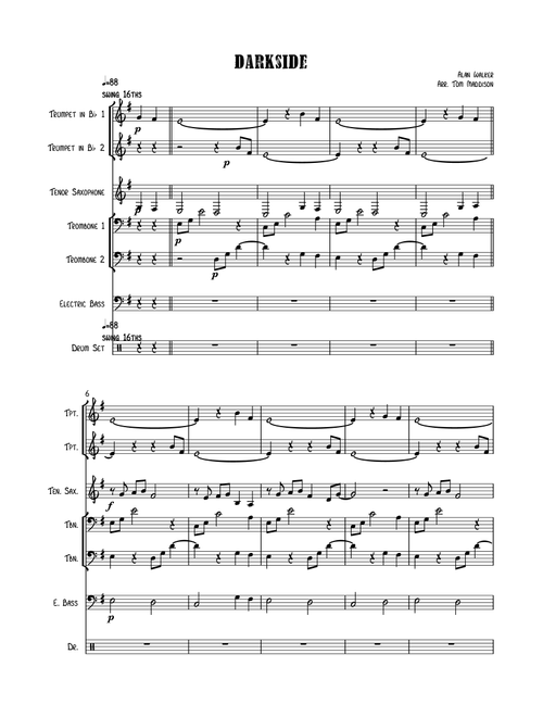 Darkside (Arr. Thomas Maddison) - Alan Walker (Jazz Combo)
