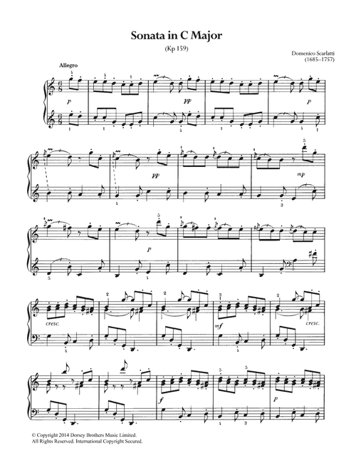 Sonata In C Major, K.159 - Domenico Scarlatti (Piano Solo)