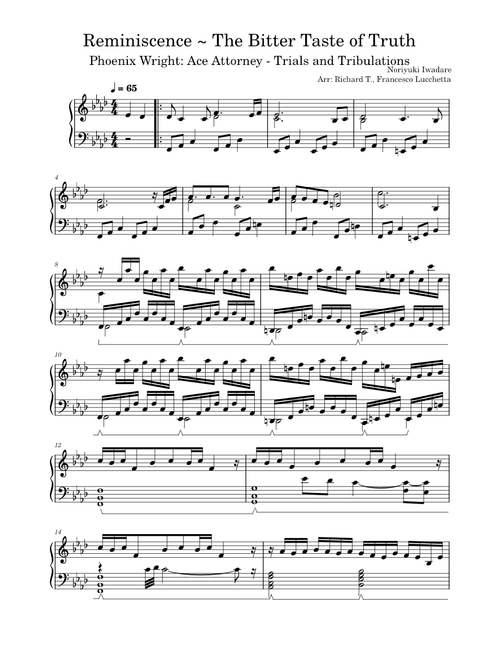 Reminiscence ~ The Bitter Taste of Truth – Noriyuki Iwadare Piano Solo (Phoenix Wright: Ace Attorney - Trials and Tribulations)