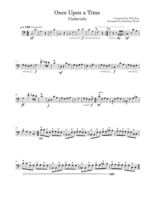 Once Upon A Time – Toby Fox – Undertale OST: 001 for Cello Solo