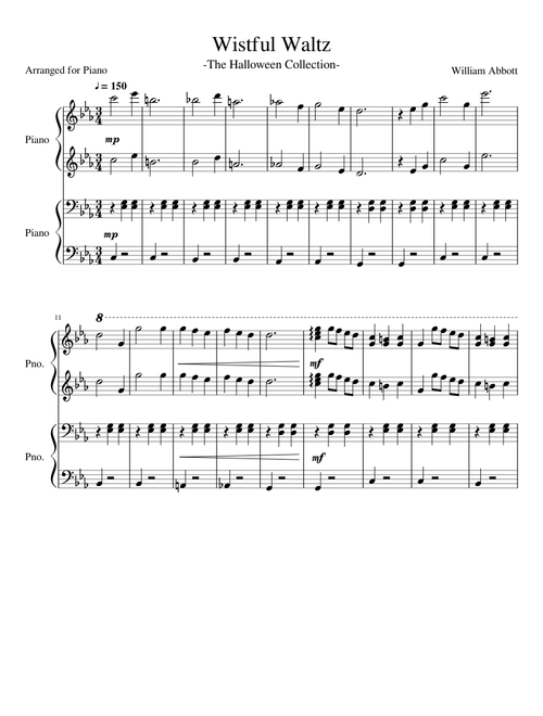 Wistful Waltz - Piano for Four Hands