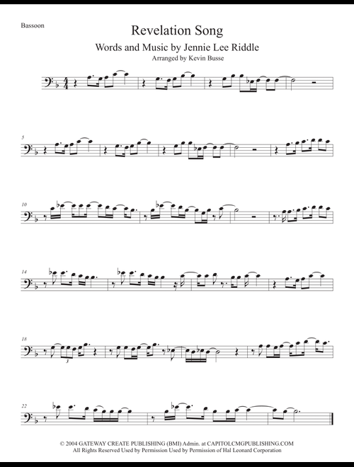 Revelation Song (Arr. Kevin Busse) - Jennie Lee Riddle (Bassoon Solo)
