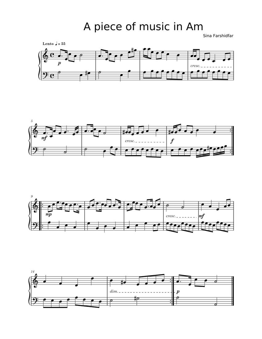 a-piece-of-music-in-am-sheet-music-for-piano-solo-musescore