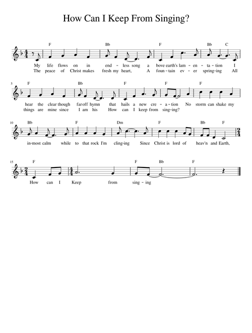 How Can I Keep From Singing – Robert Lowry How Can I Keep From Singing