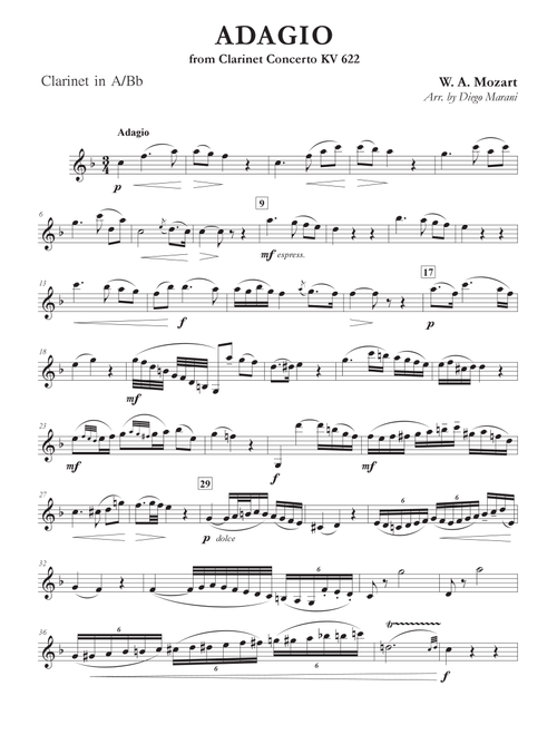 Adagio from Clarinet Concerto for Clarinet and Piano (Arr. Diego Marani) - Sabine Meyer, Benny Goodman (Clarinet and Piano)