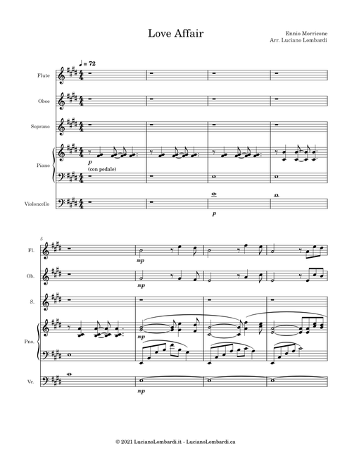 Love Affair (quintetto) - Ennio Morricone - Arr. Luciano Lombardi