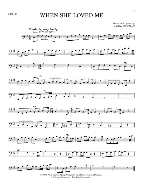 When She Loved Me (from Toy Story 2) - Sarah McLachlan (Cello Solo)
