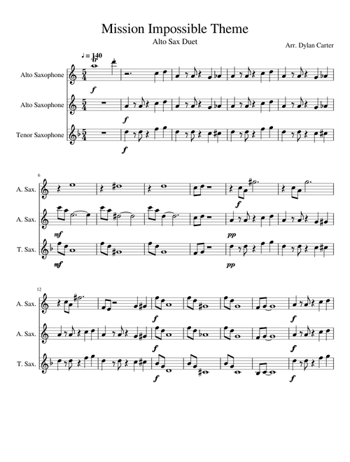 Mission Impossible: Alto Saxophone Duet