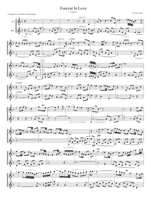 Forever In Love (Arr. R G Roth) - Kenny G (Instrumental Duet)
