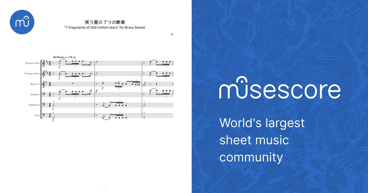 笑う星の7つの断章 - 矢藤学 Sheet Music for Trombone, Tuba, French