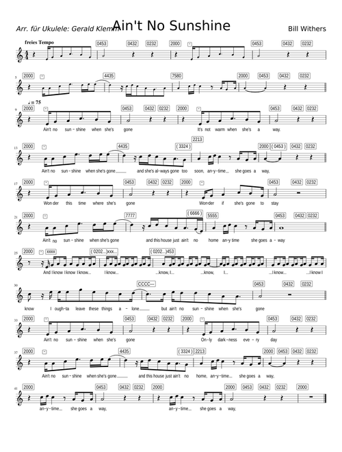 Ain't No Sunshine (Ukulele)