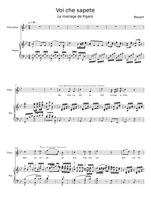 Voi, Che sapete - Wolfgang Amadeus Mozart