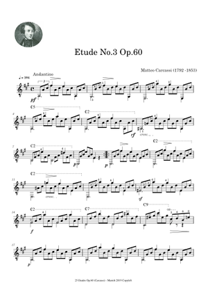 Etude No.8 Op.60 - Matteo Carcassi (1792 - 1853) Sheet Music for