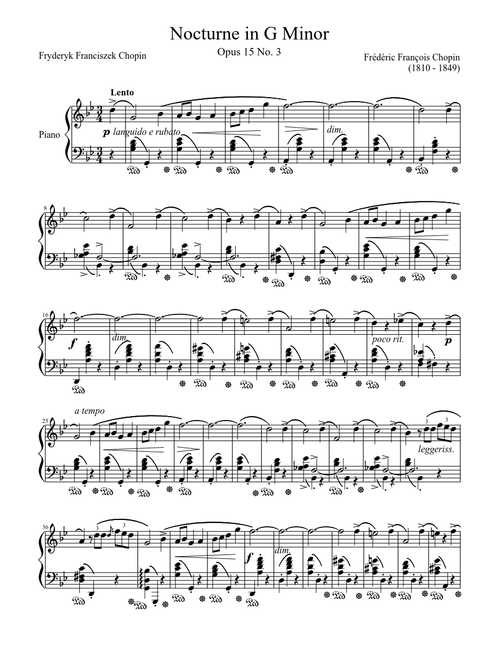 Nocturne Opus 15 No. 3 in G Minor