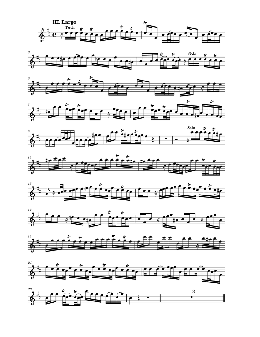 Flute Concerto in D major (TWV 51:D2 ), III. Largo – Georg Philipp