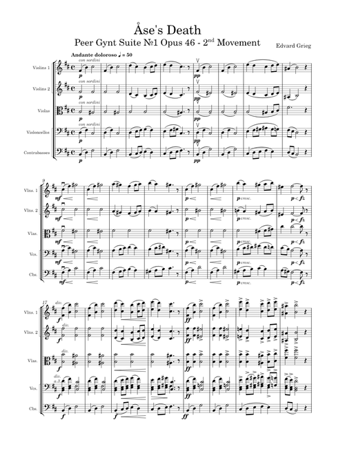Åse's Death, Peer Gynt Suite №1 (Second Movement) Op.46 by Edvard Grieg