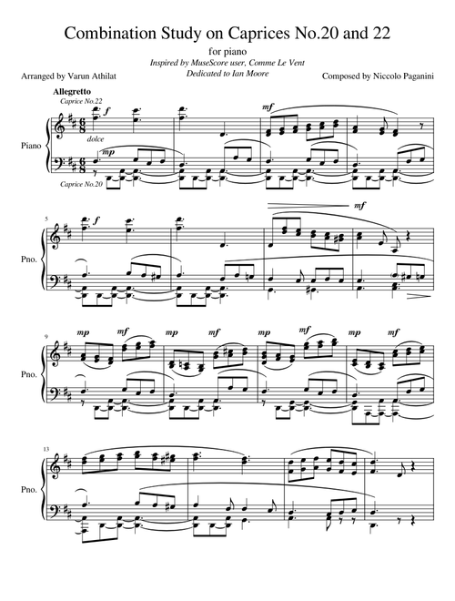 Paganini-Athilat: Combination Study on Violin Caprices No.20 & No.22 (for Piano)