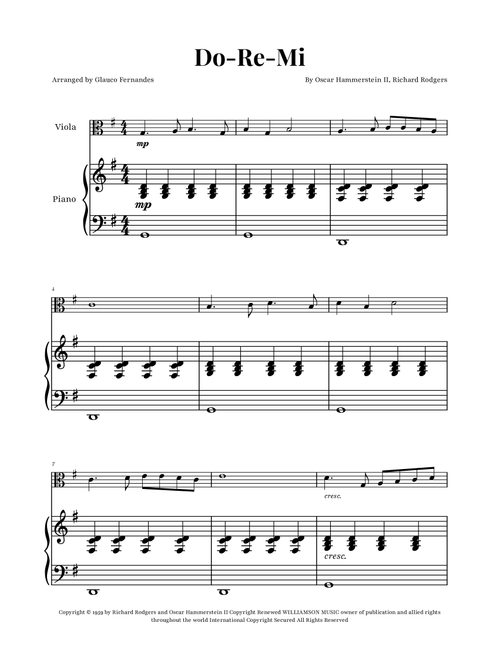 Do-Re-Mi (Arr. Glauco Fernandes) - Various Artists (Viola and Piano)