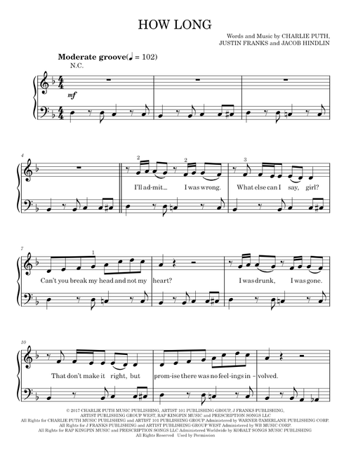 How long - Charlie Puth (Easy Piano)