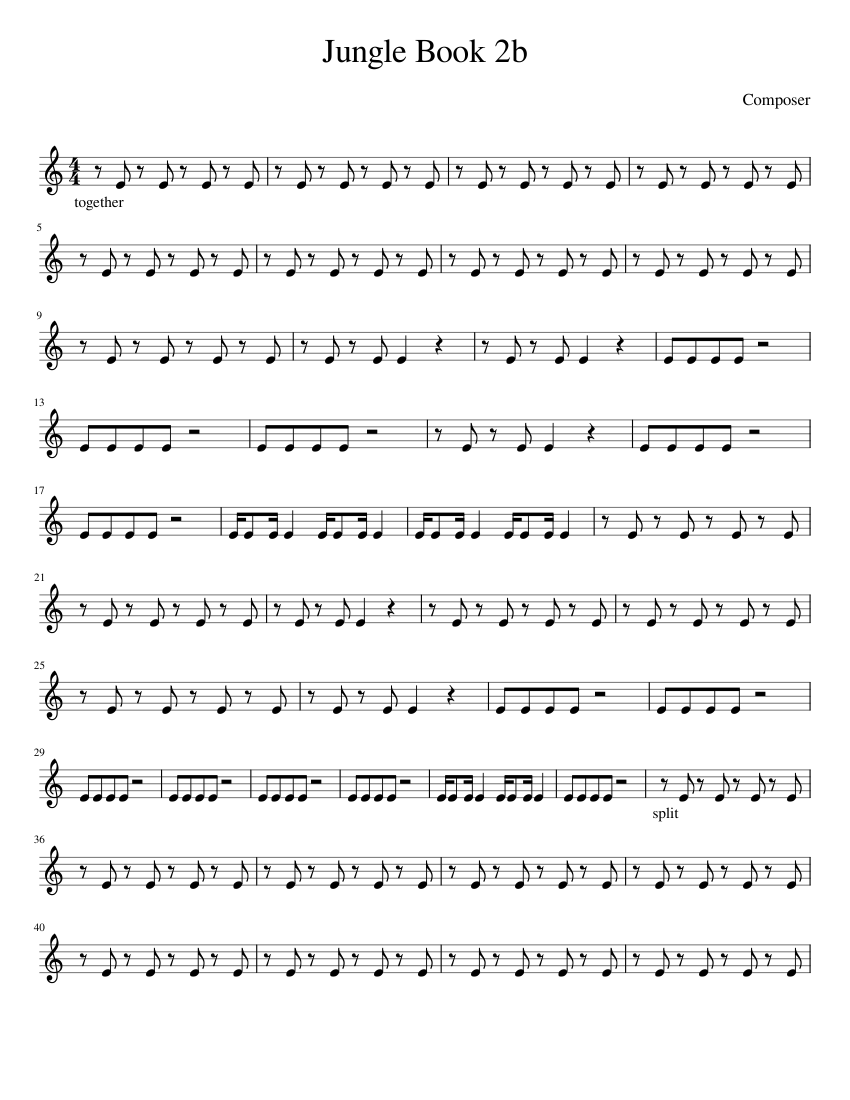 Jungle Book 2 ptB Sheet Music for Piano (Solo) easy | MuseScore.com