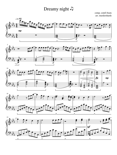 Dreamy Night ♫ - comfi beats/ Lilypichu | Piano Solo